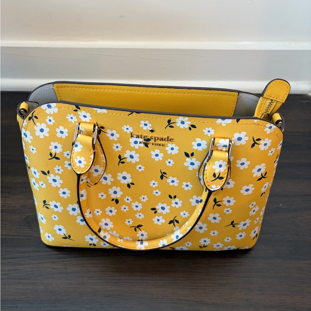 Kate Spade Yellow and White Floral Satchel